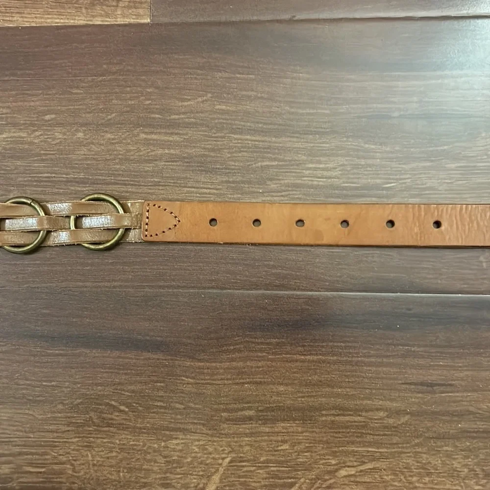 EXPRESS Genuine Leather With Woven Round Metals Belt Size Medium